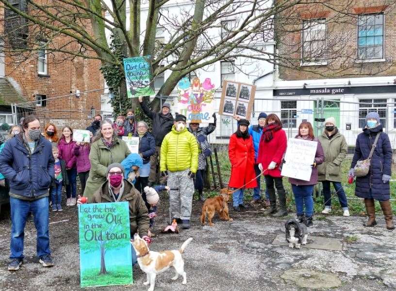 Protestors at the site in Duke Street in Margate. Picture: Frank Leppard