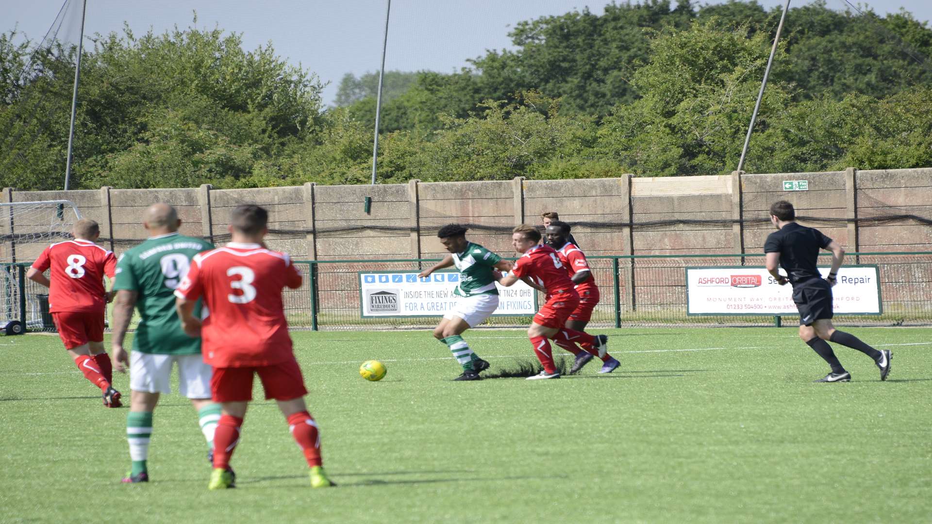 Ashford United in action against Tunbridge Wells at Homelands last month