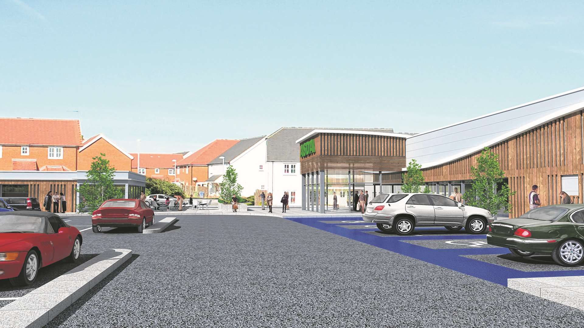 Computer generated image of how the Asda would look in Plover Road, Minster