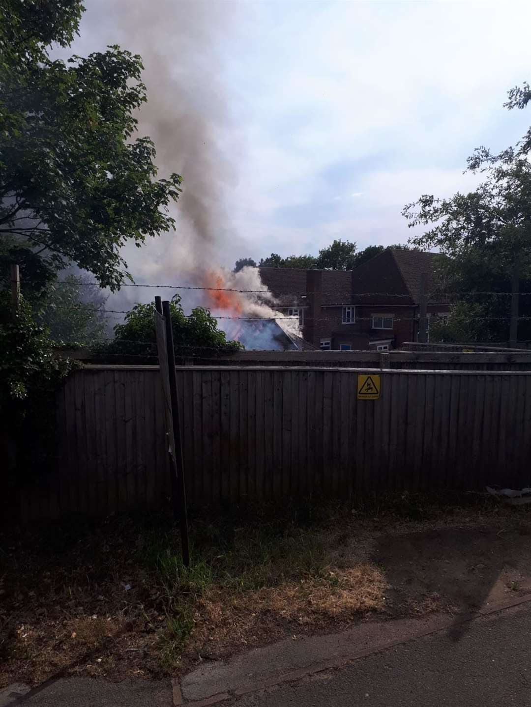 It's thought the fire started in an outhouse behind North Borough Junior School. Picture: Paul McPolin
