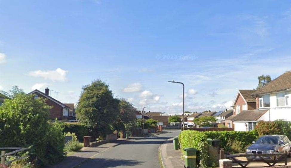 Police were called to Robins Avenue in Lenham after a car crash. Picture: Google