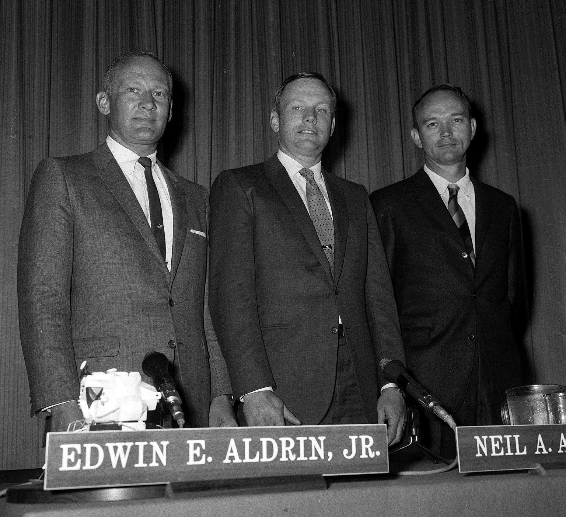 American astronauts Edwin ‘Buzz’ Aldrin, Neil Armstrong and Michael Collins (PA)