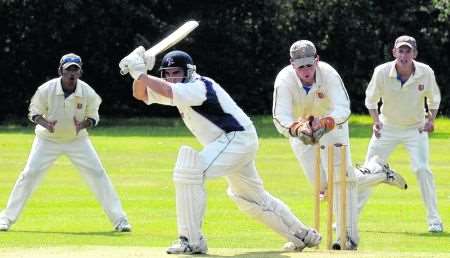 Laurence Waters on his way to 45 for The Mote at Sandwich