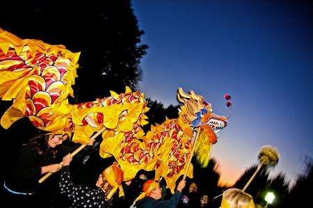 Canterbury Festival Carnival Parade 2011 fire dragon