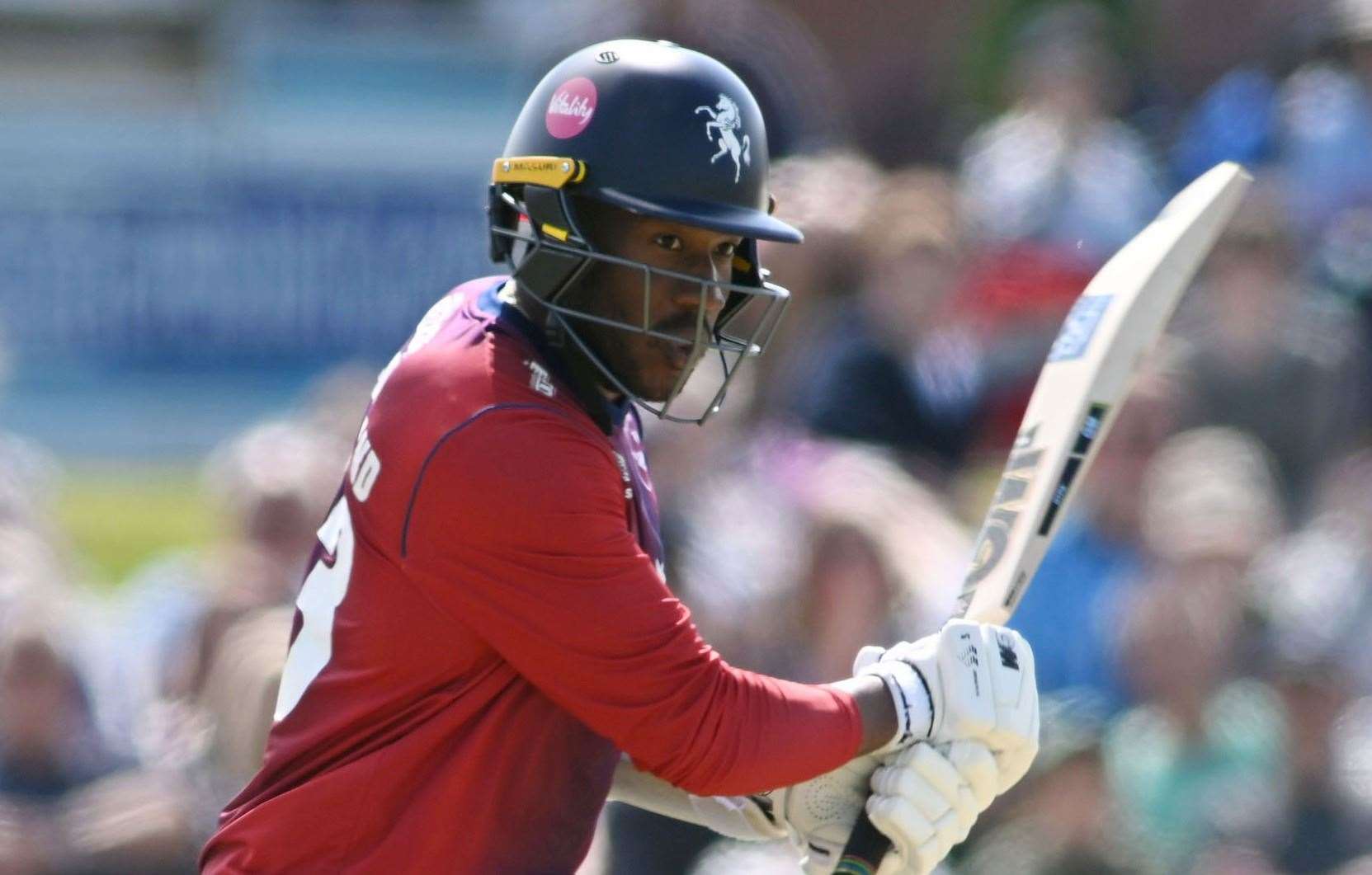 Daniel Bell-Drummond - held the Kent innings together with 76 at Cheltenham. Picture: Barry Goodwin