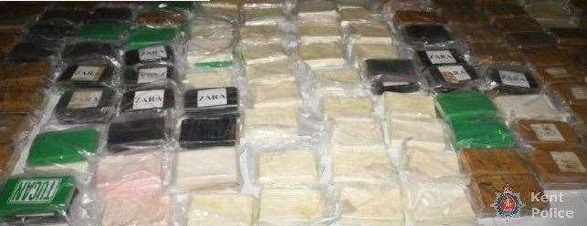 The drugs were stored in shipping containers. Picture: Kent Police