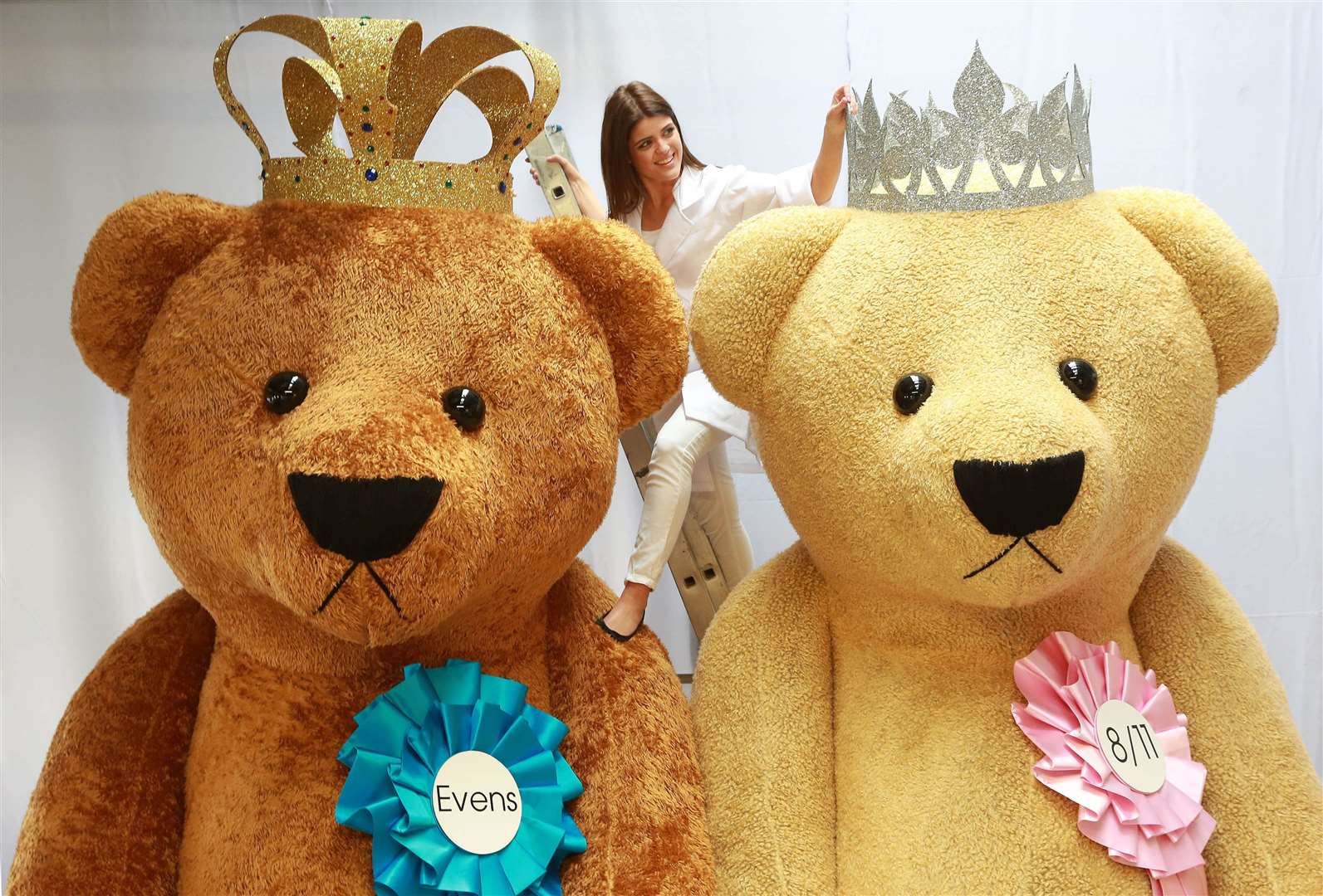 Large teddy bears have been used to help children missing out on hugs (Matt Alexander/PA)