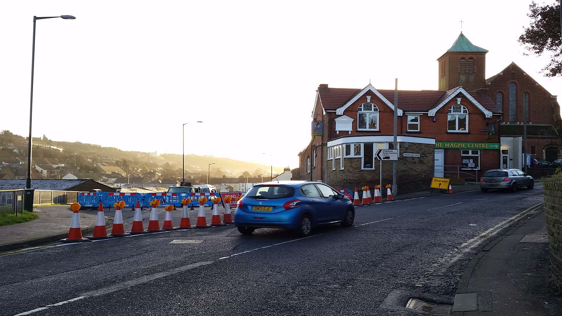 Diversions are in place on Magpie Hall Road, Chatham.