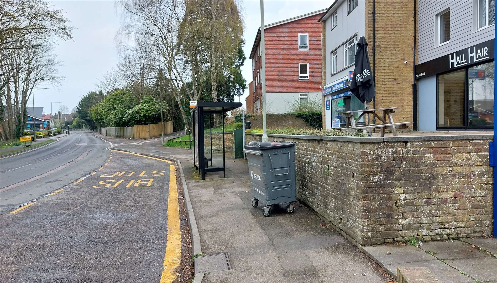 The bus stop in Faversham Road is close to Kennington Co-op