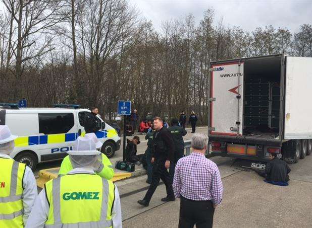 The Canterbury lorry contained several immigrants, including children