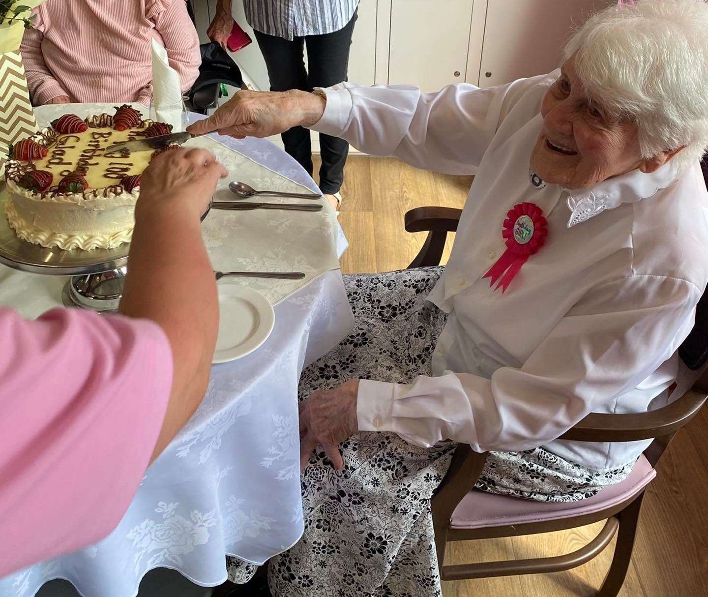 She said the secret to a long life is working hard. Picture: Friston House Care Home