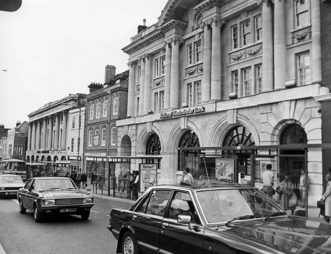 The National Westminster Bank in Maidstone High Street in September 1980 - today known as Natwest