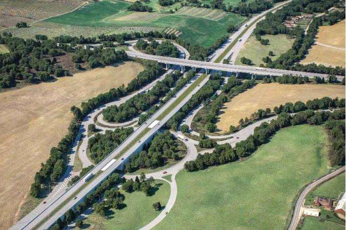 Artist's impression of the new £100 million flyover at Stockbury Roundabout at the junction with the M2 and A249 (2286830)