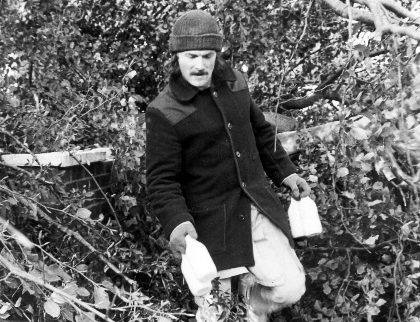 This milkman battled through the wreckage of trees and foliage to make his deliveries in Walderslade, Chatham