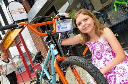 Sylvia Loates with her new bike - bought for her by a good samaritan