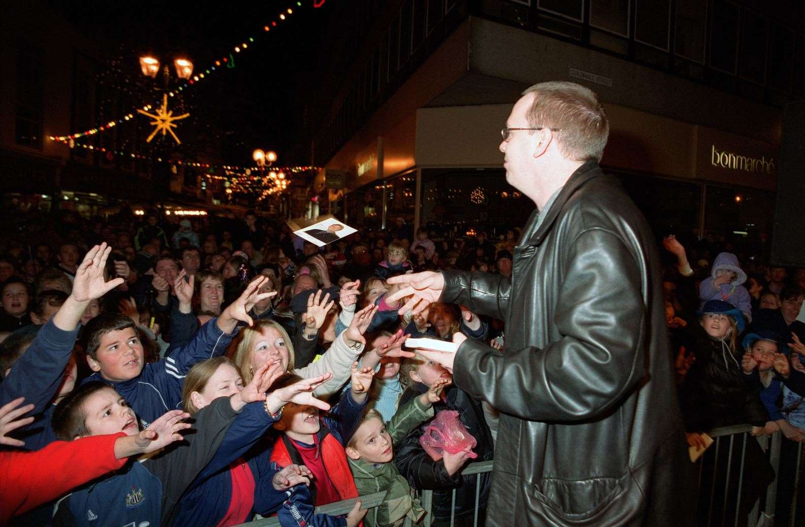 Adam Woodyatt, who plays Ian Beale in Eastenders, at the Christmas lights switch-on in Folkestone in 2001