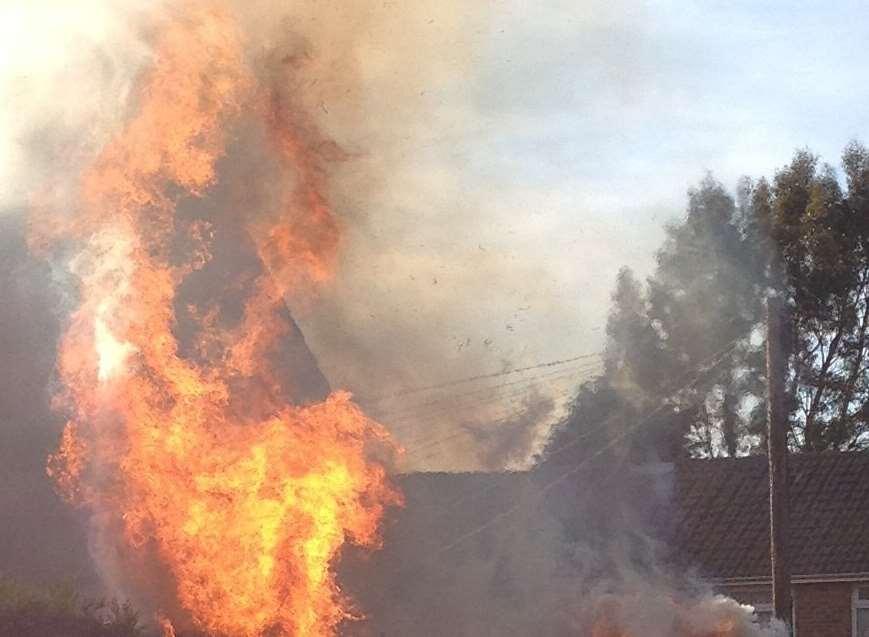 Smoke was seen coming from the woods. Stock image.