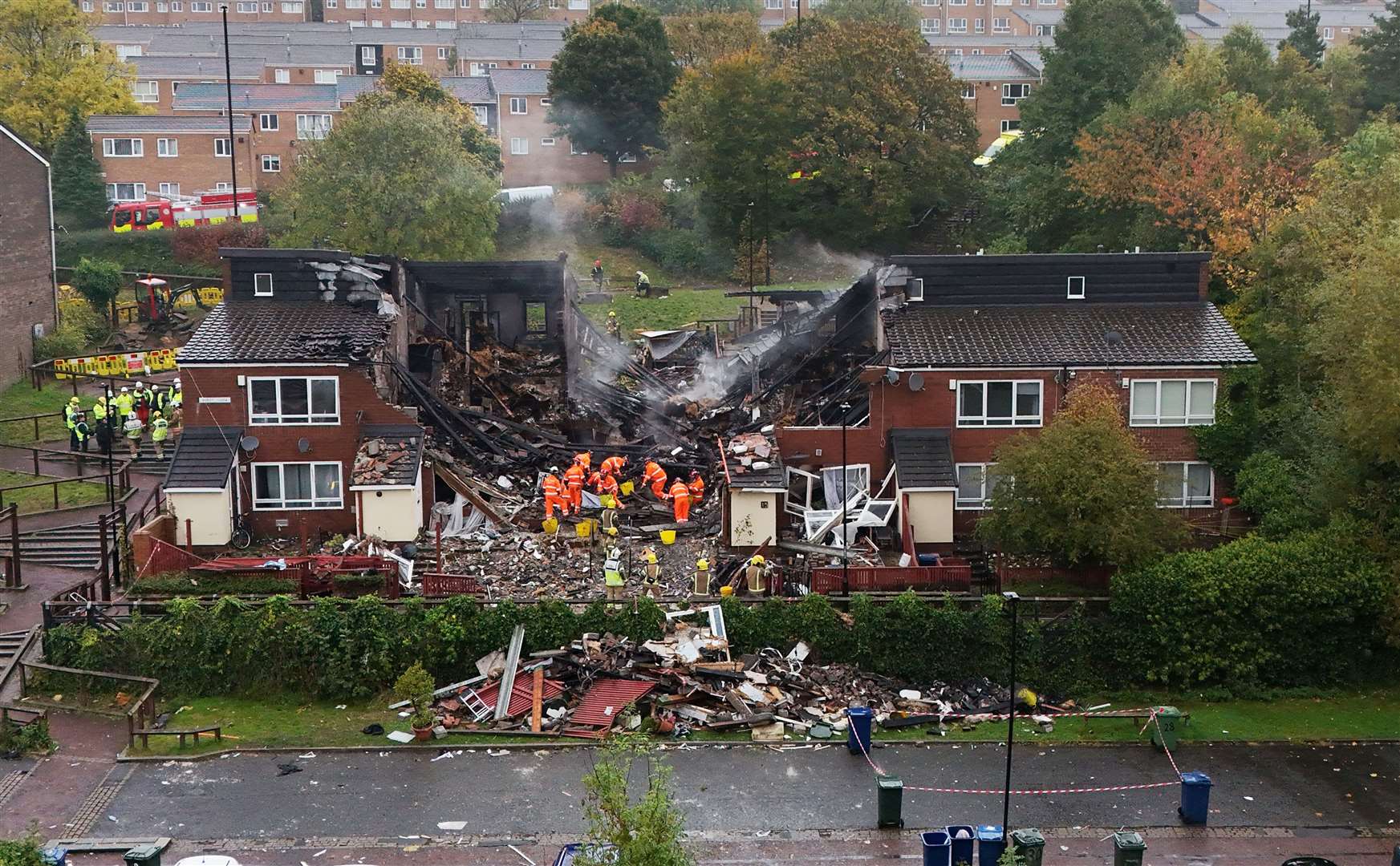 The scene at Violet Close in Benwell (Owen Humphreys/PA)