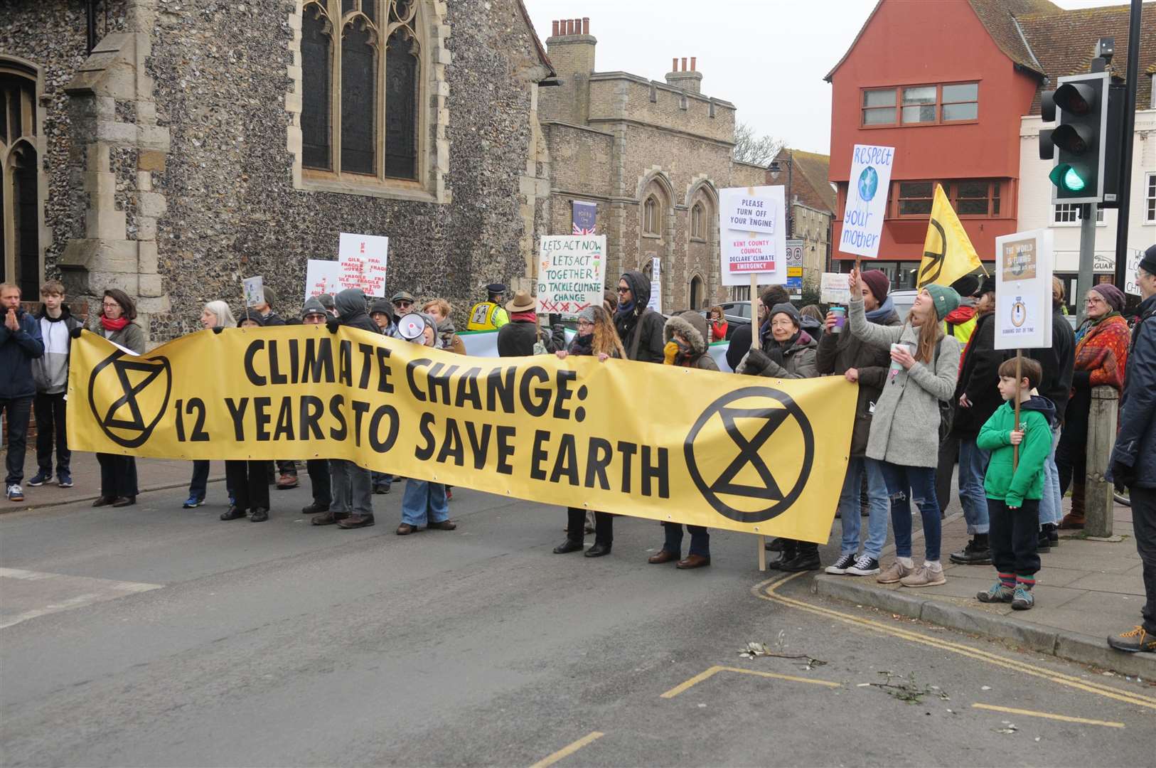 Extinction Rebellion protesters in Canterbury. Picture: Wayne McCabe.