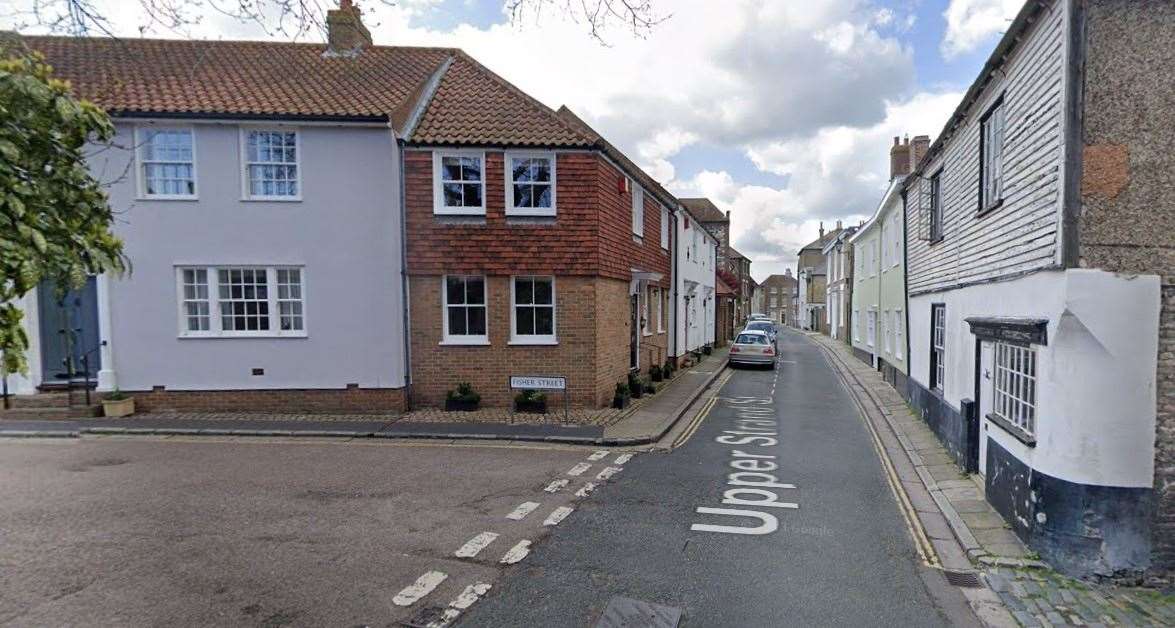 The accident happened in Upper Strand Street, near the junction with Fisher Street. Picture: Google