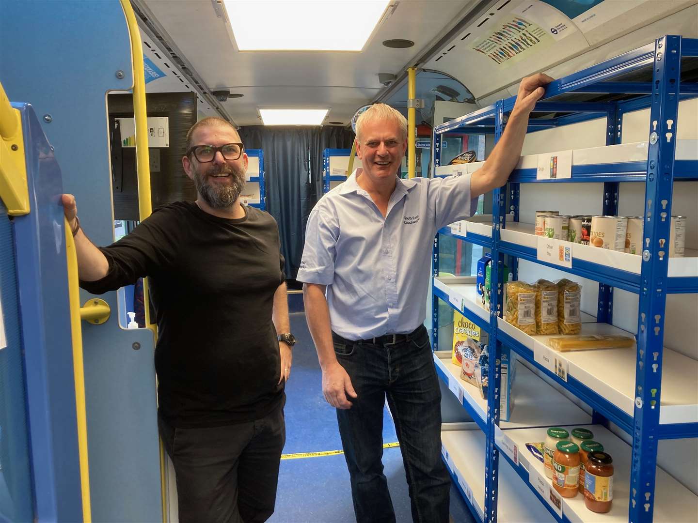 Justin Good, left, and Paul Chapman of South East Coachworks who converted a former red London double-decker into the Sheppey Support Bus