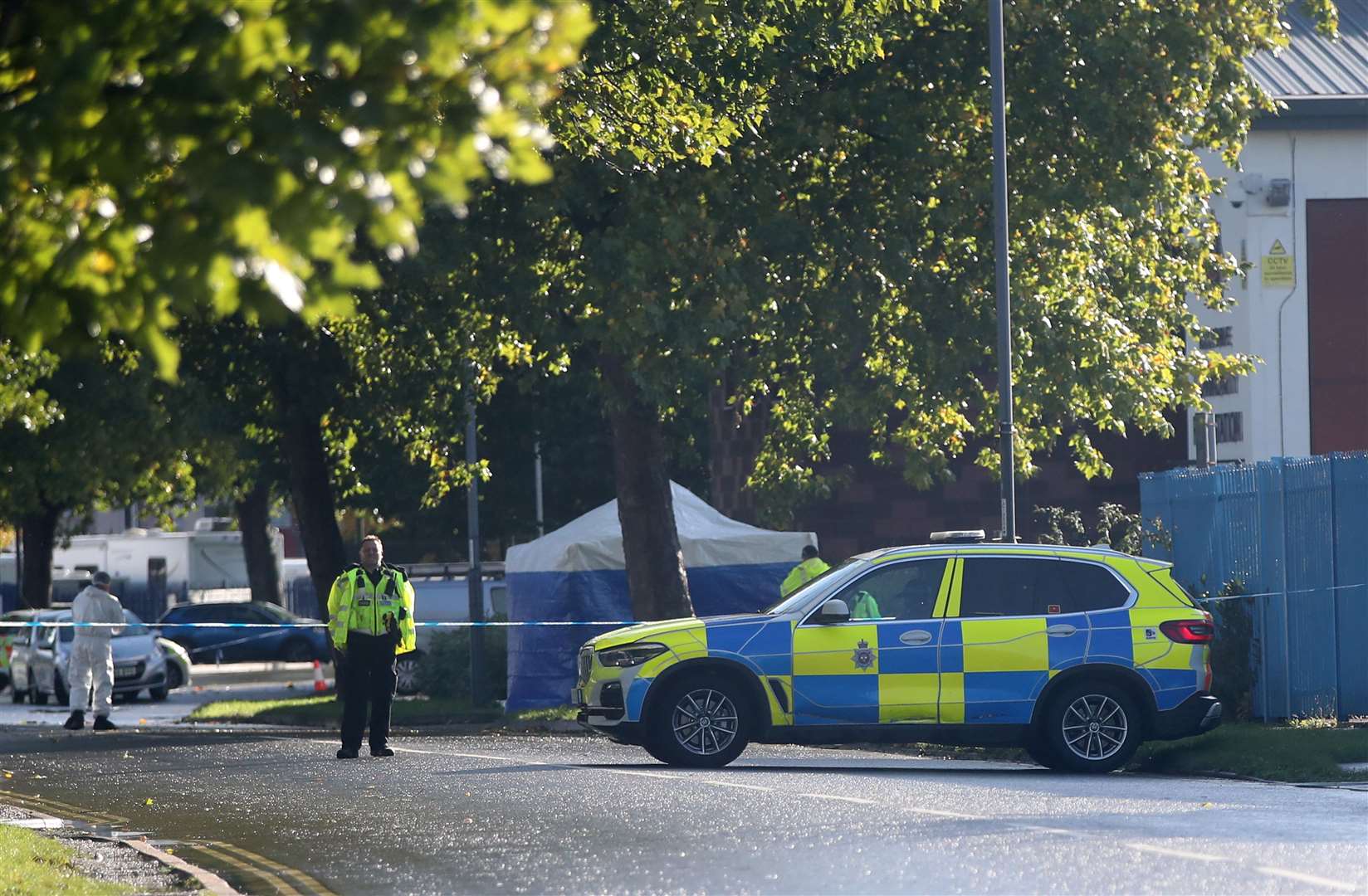 The scene outside Ascot Drive police station (Simon Marper/PA)