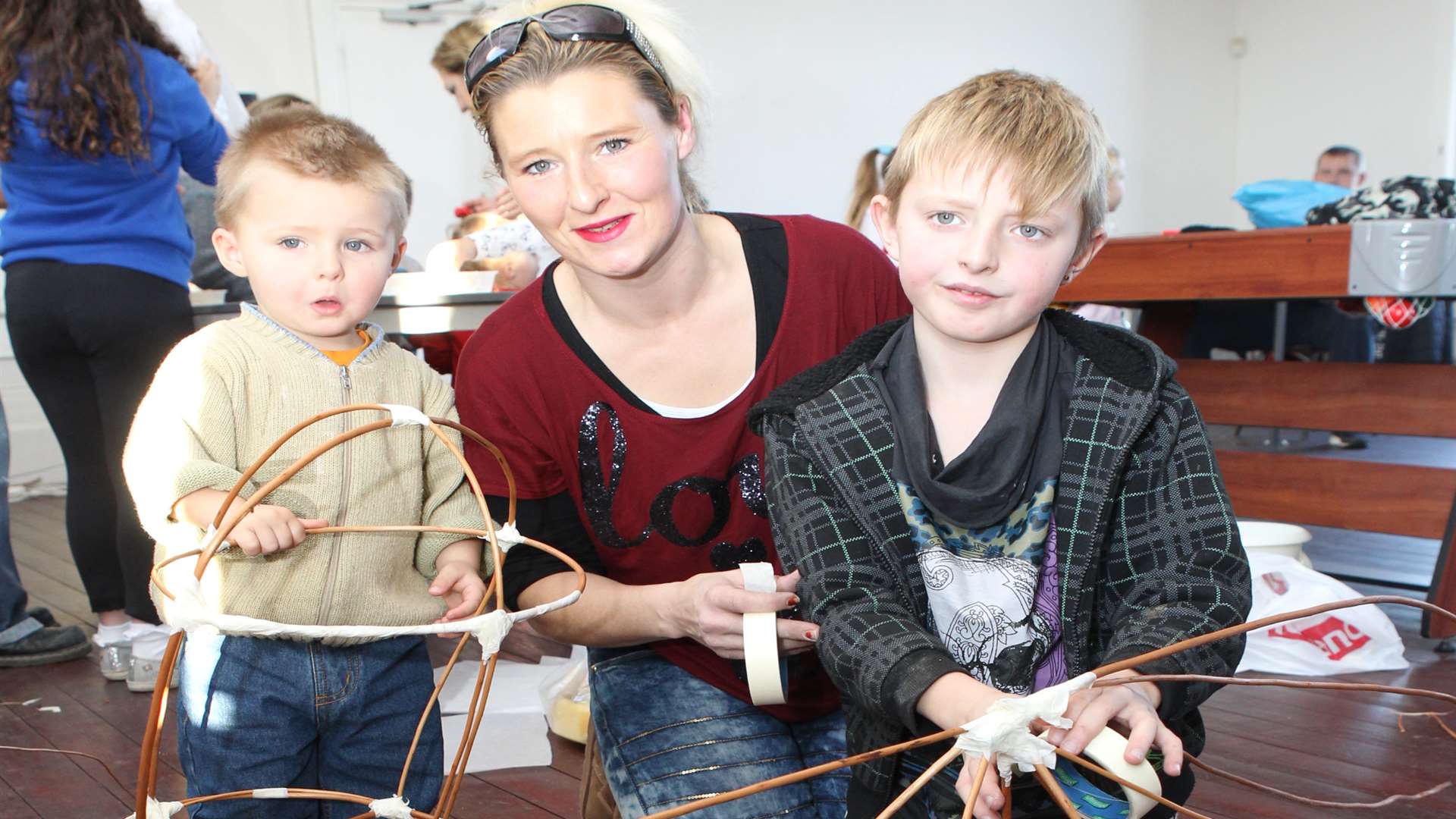 Tommy Lee, two, with his mum, Maria and brother Tyrone