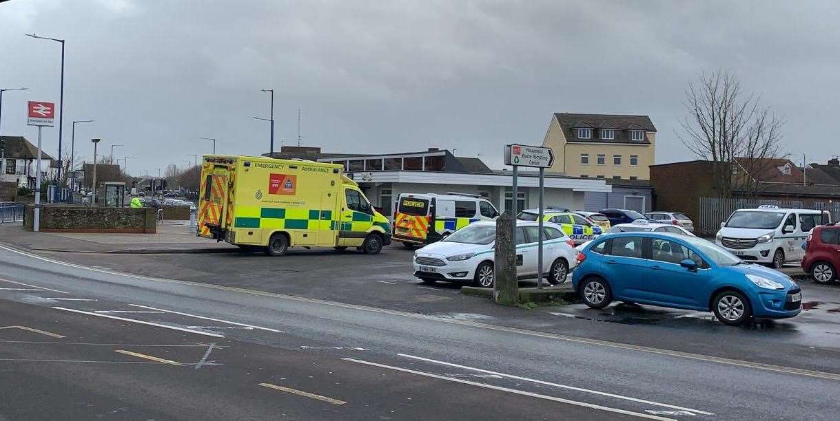 British Transport Police and an ambulance at Sheerness Railway Station. Picture: Ellis Stephenson