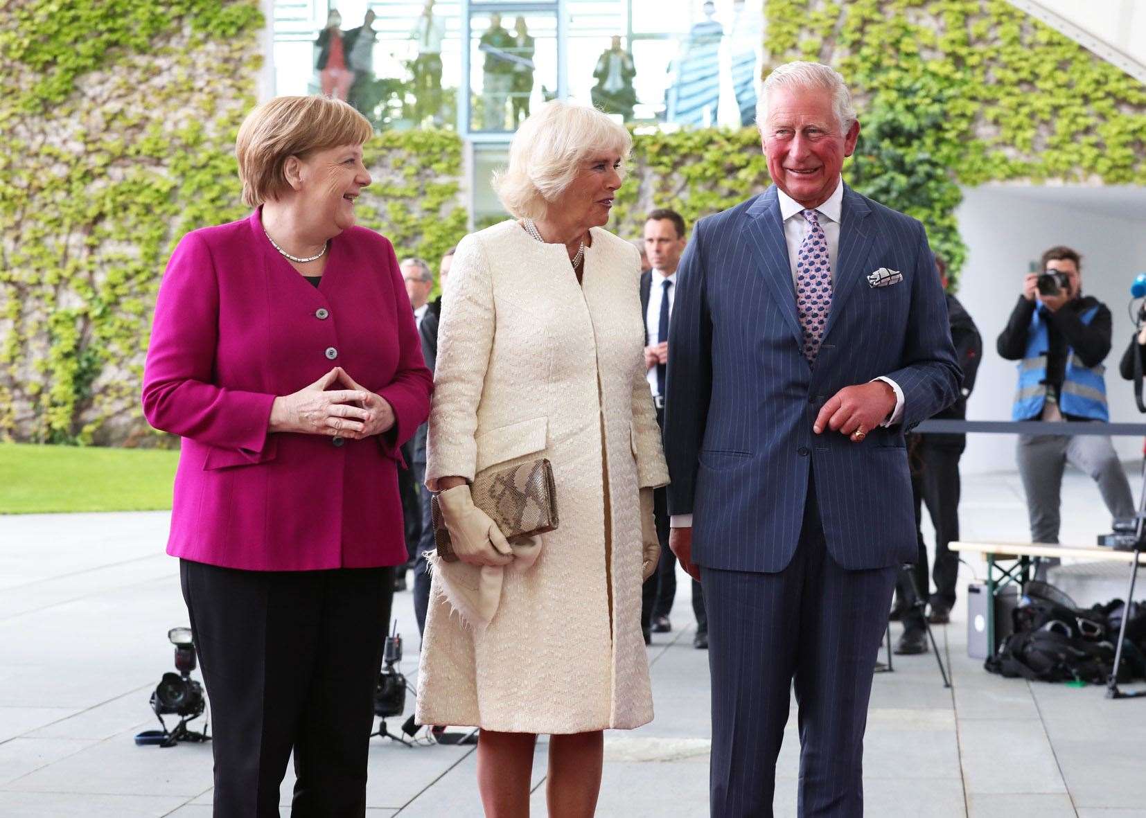 Charles and Camilla meet German Chancellor Angela Merkel during a previous visit to Germany in 2019. Steve Parsons/PA Wire