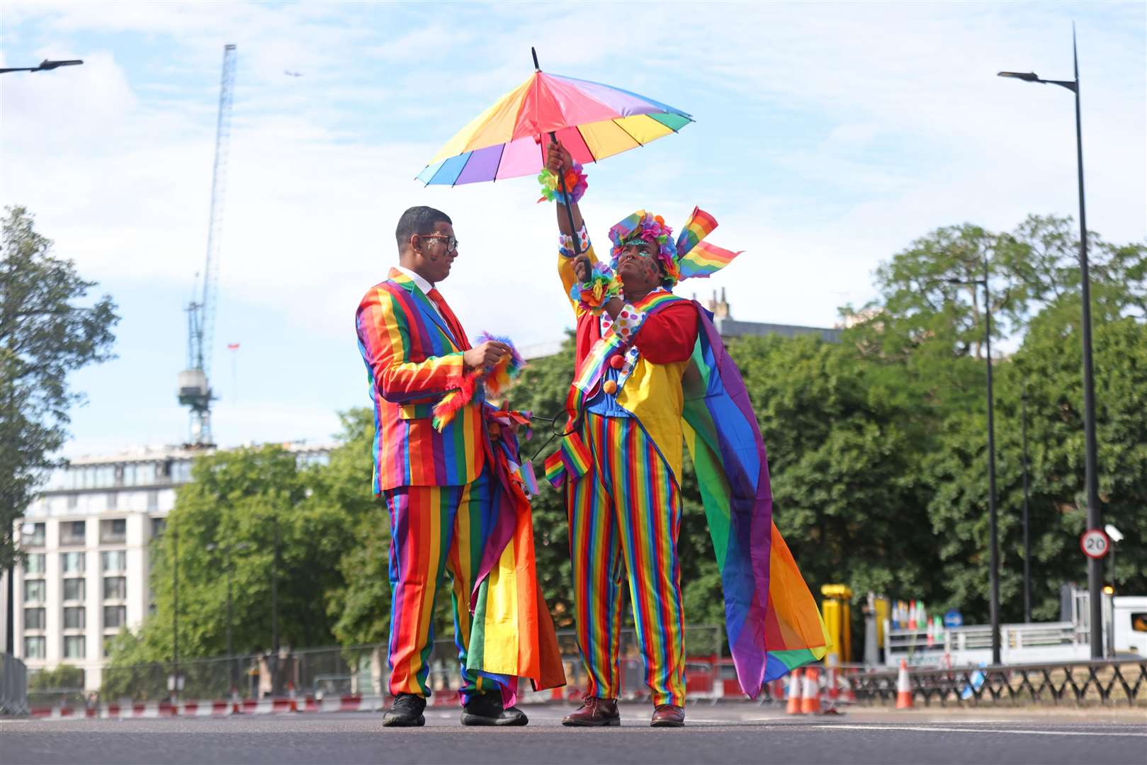 Crowds have gathered for the Pride in London parade (James Manning/PA)