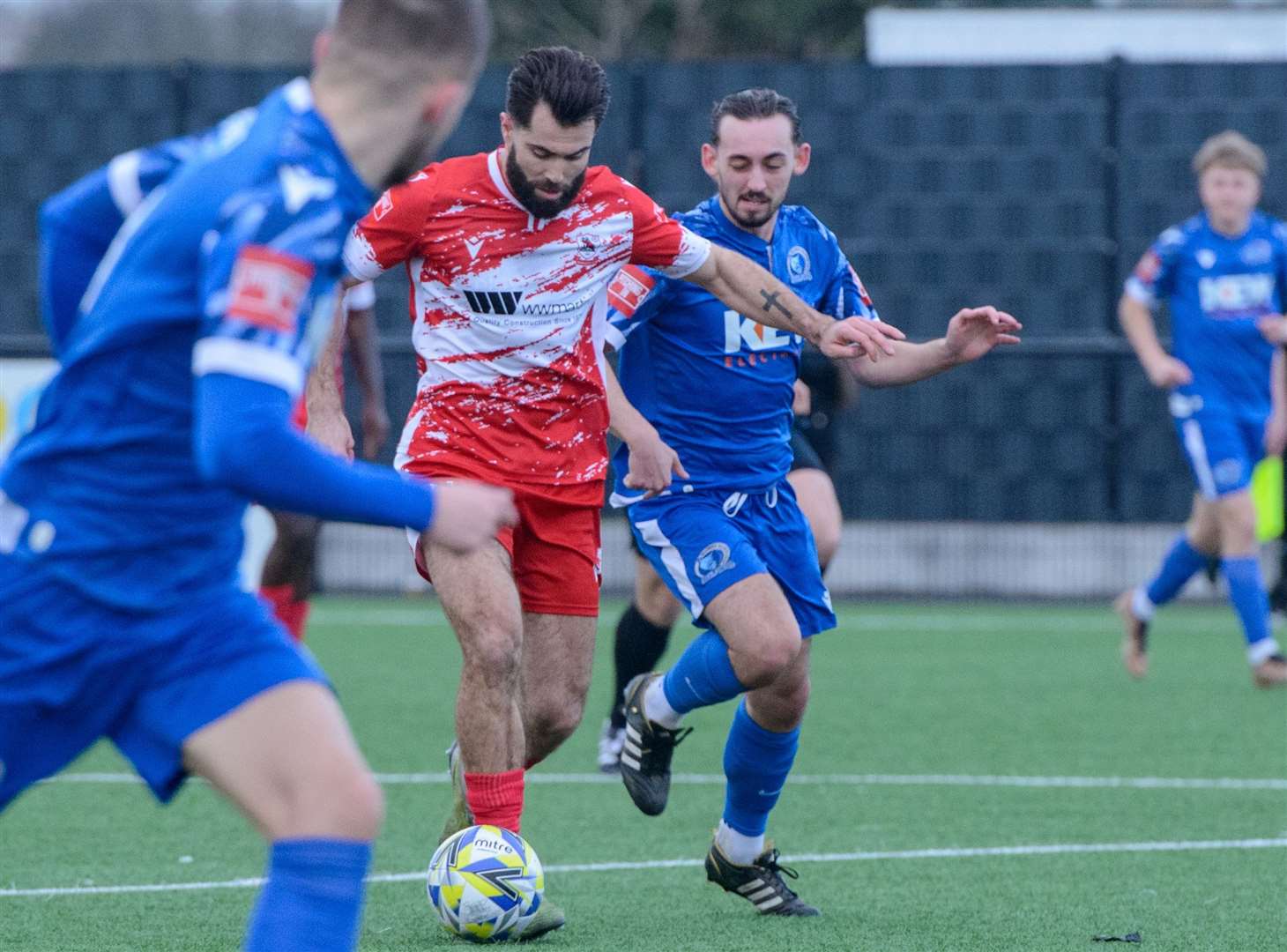 Joe Turner runs at the Broadbridge defence on his Ramsgate debut. Picture: Stuart Watson