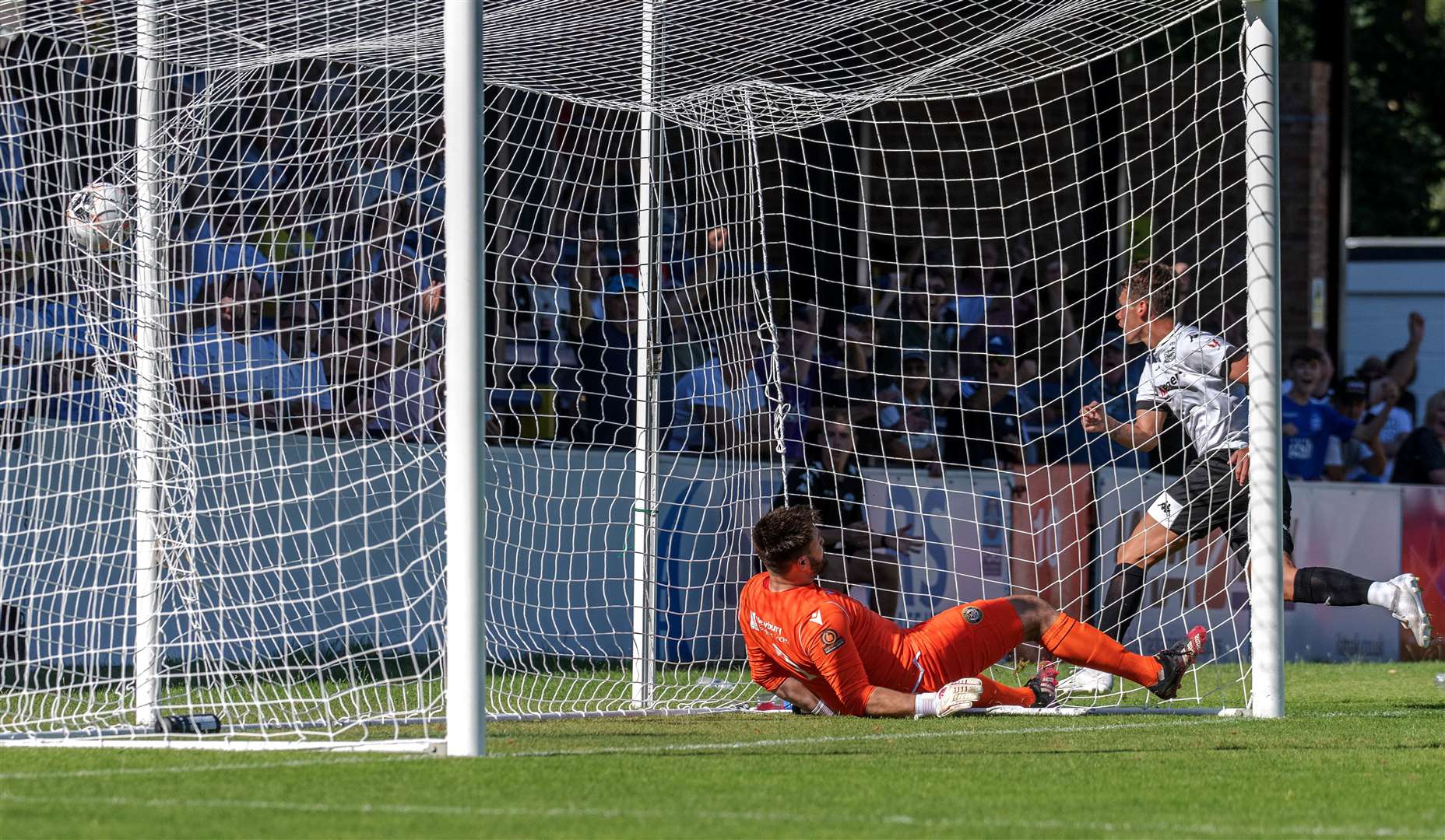 Dover's Alfie Pavey wheels away to celebrate scoring the only goal of the match. Picture: Stuart Brock