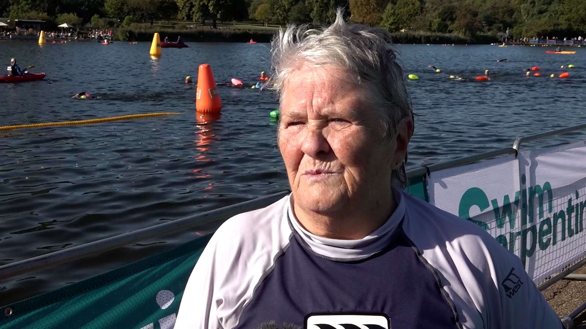 Lena Buckley celebrated her 80th birthday by taking on Swim Serpentine (Haixin Tan/PA)