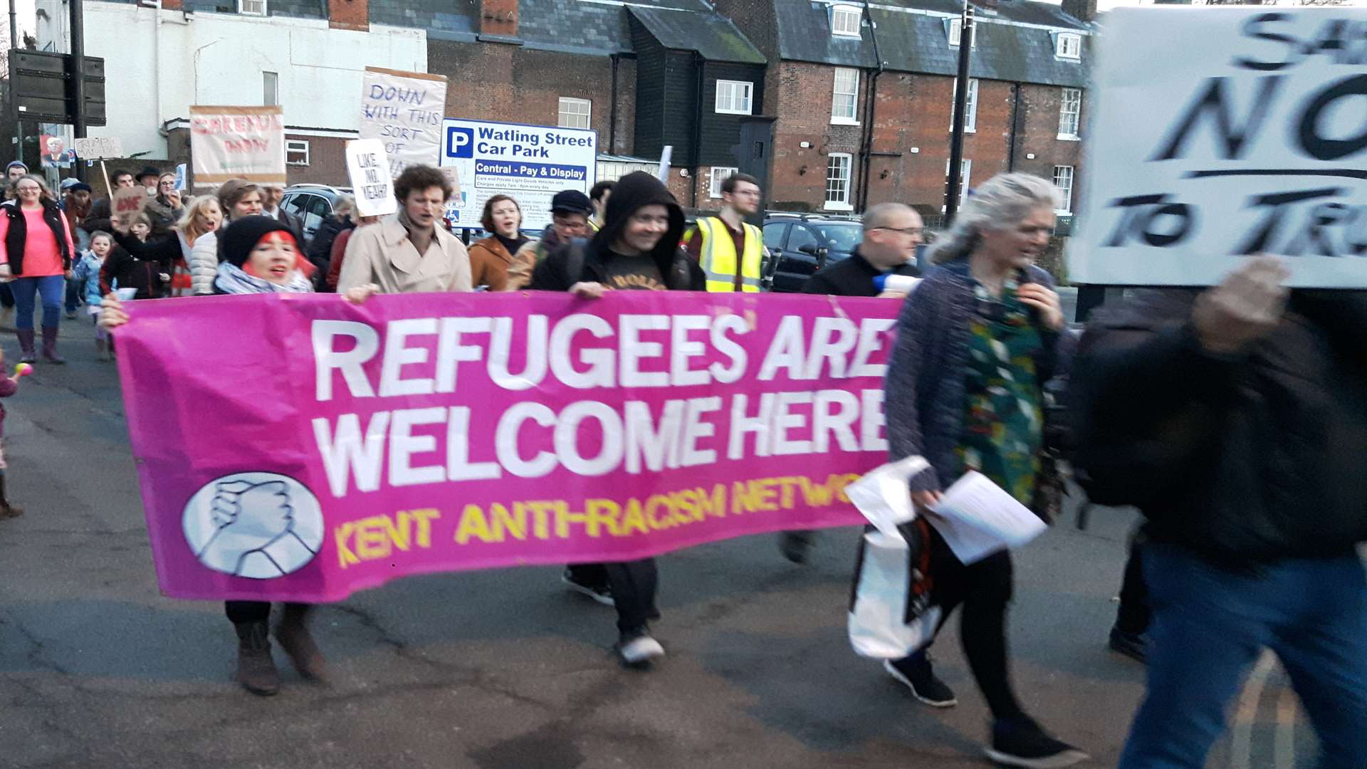 The crowds stream through Watling Street.