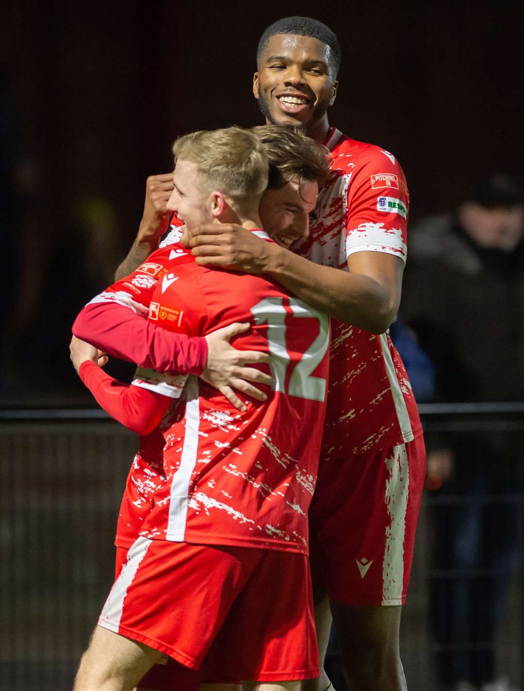 Ashley Miller is congratulated after giving Ramsgate a 2-0 lead. Picture: Ian Scammell