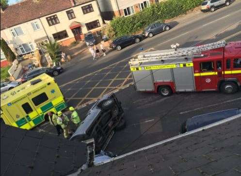 The crash in Ramsgate Road. Picture: @ebony_jamesx