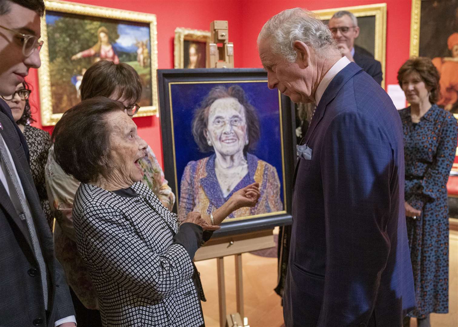 Charles chats to Holocaust survivor Lily Ebert as he attends an exhibition at The Queen’s Gallery (Arthur Edwards/The Sun)