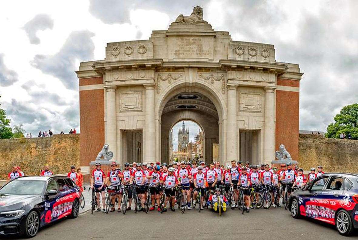 Cyclists at Menin Gate. Picture: Dave Hayward (14656413)