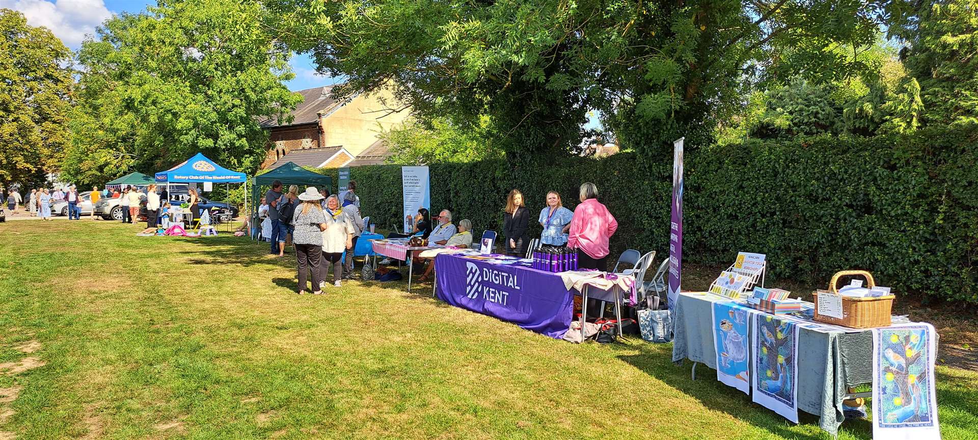 Stalls at the opening fete for the Heart of Headcorn