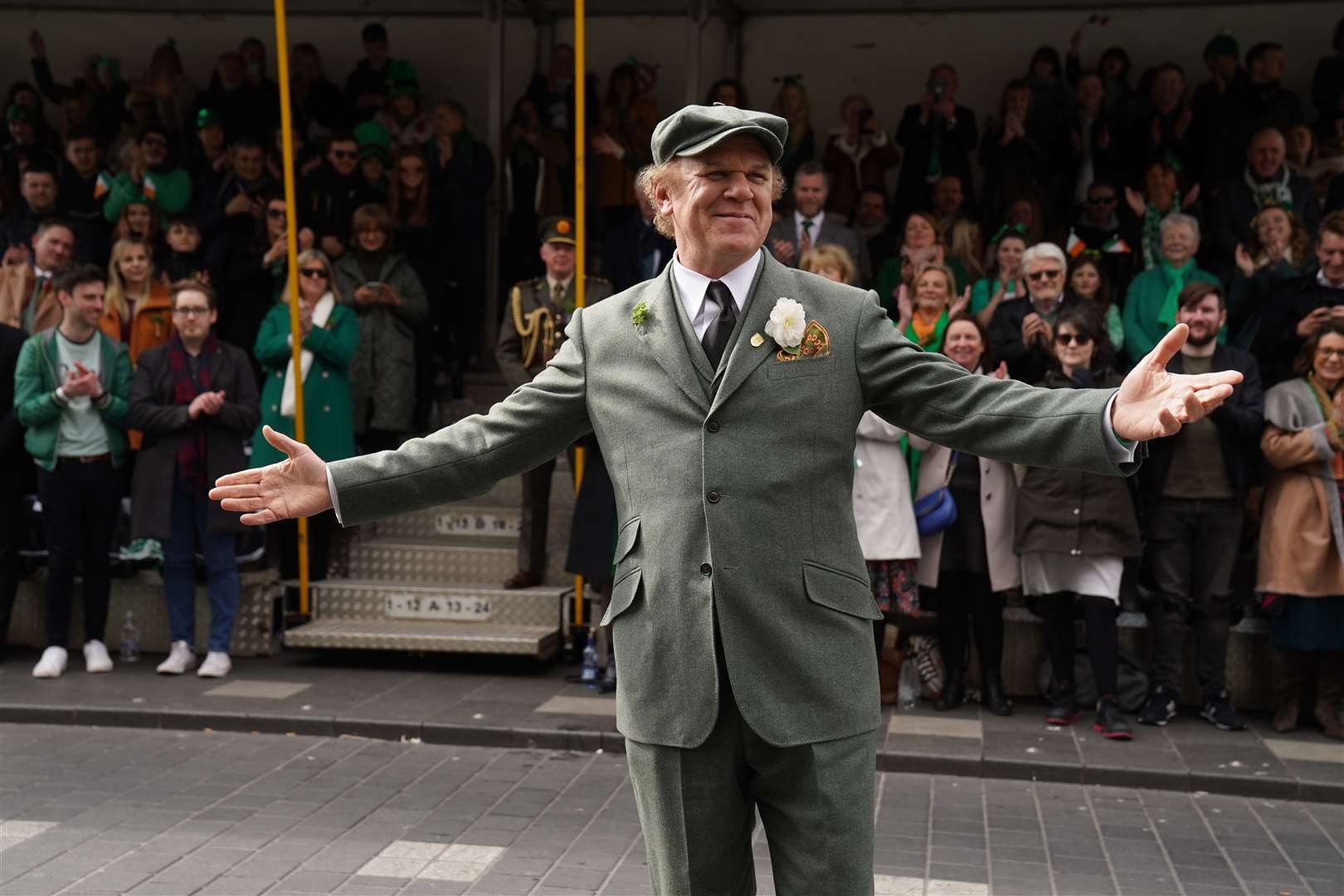 American-Irish actor John C. Reilly takes part in the St Patrick’s Day Parade in Dublin, which has returned in full, with crowds on the streets of Dublin after Covid-19 put a pause on celebrations for the last two years. Picture date: Thursday March 17, 2022.