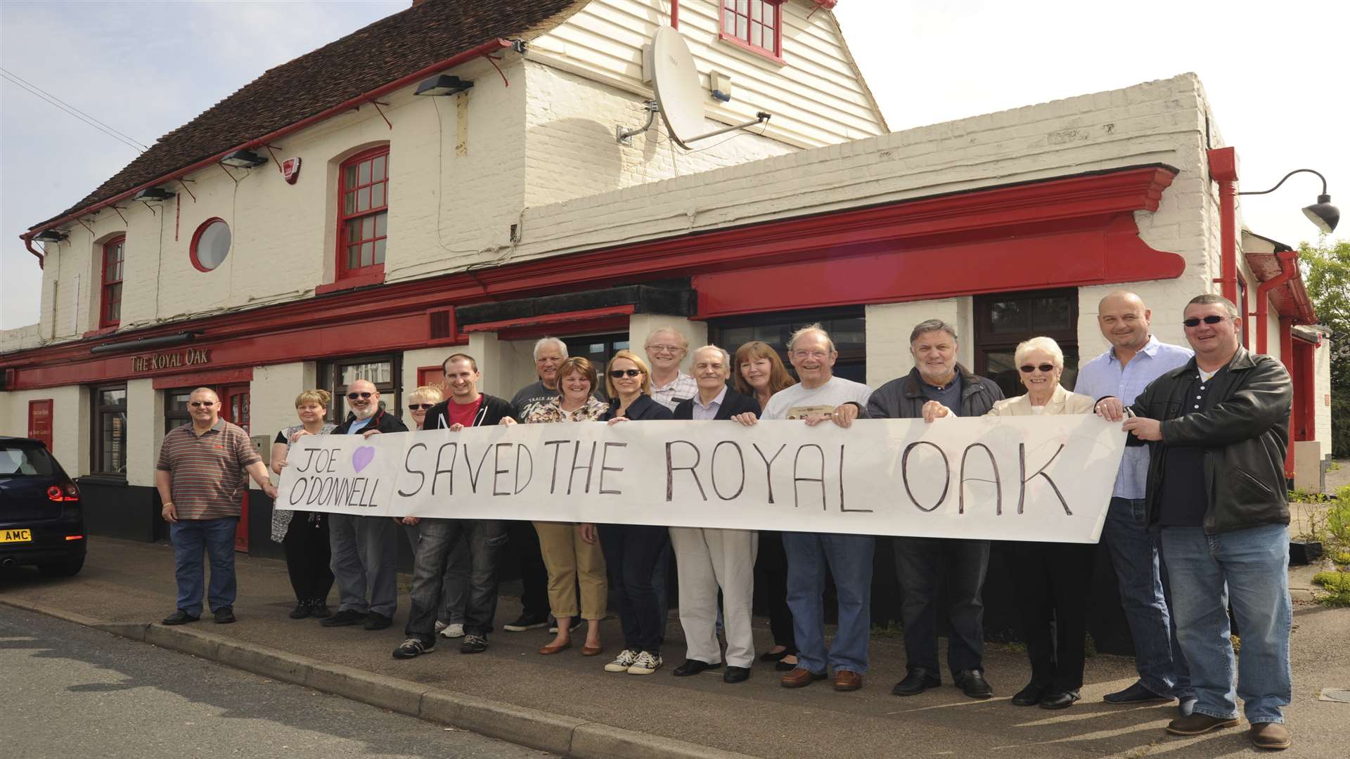 Campaigners celebrate after saving The Royal Oak, Frindsbury