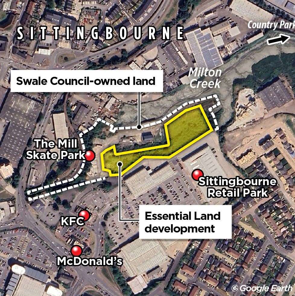 Where the Lloyds Wharf development could be built on the back of Sittingbourne Retail Park