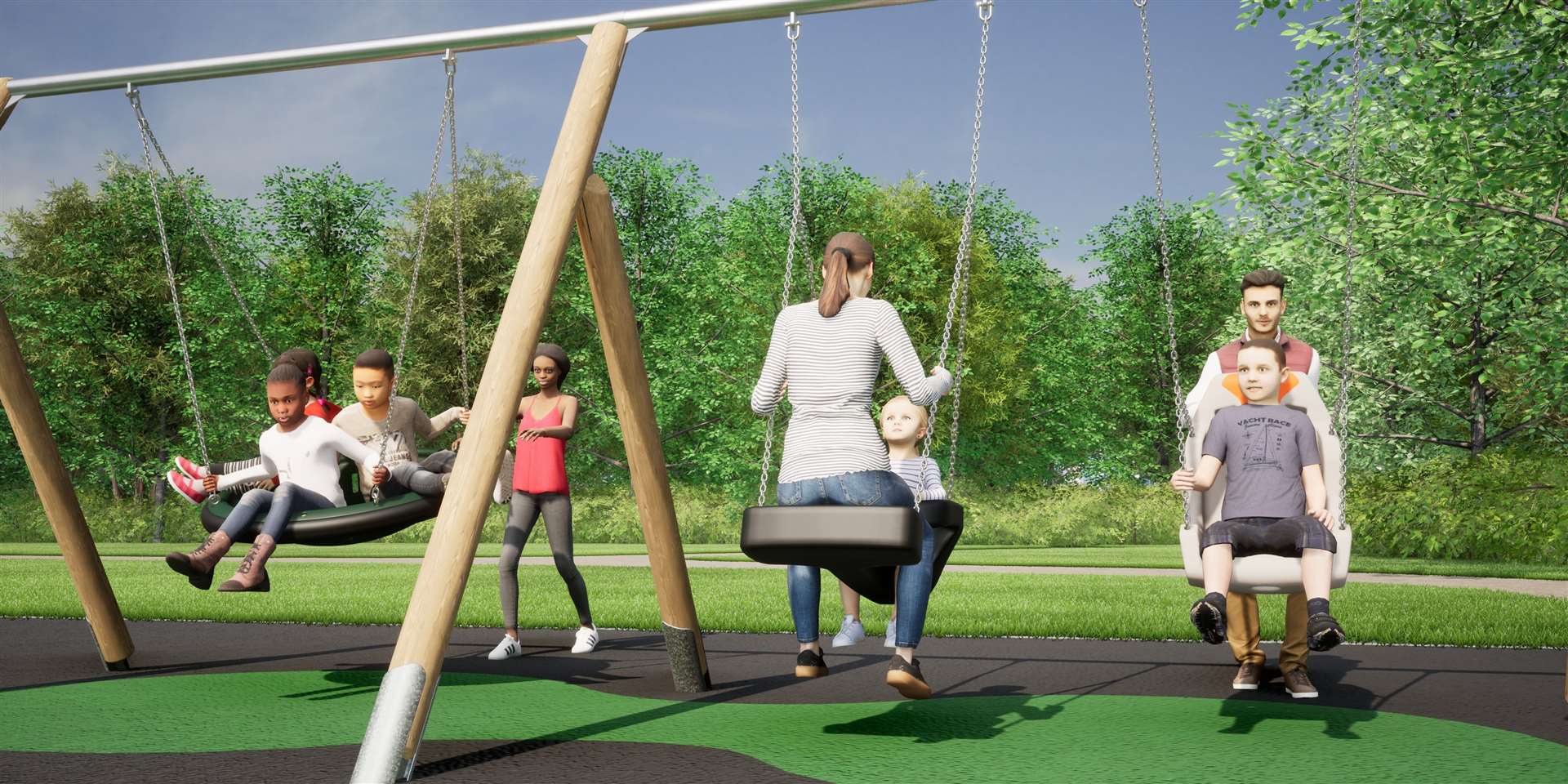 Swings galore. Credit: Playdale