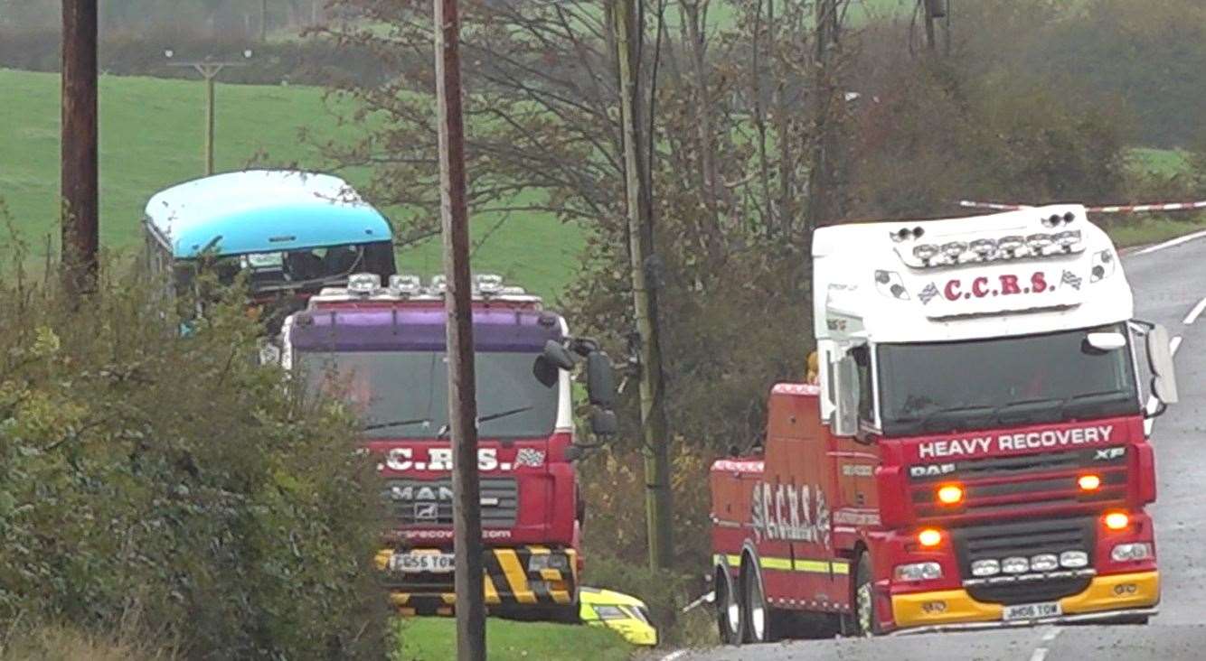 The bus was removed from the field on Tuesday (Jonathan McCambridge/PA)