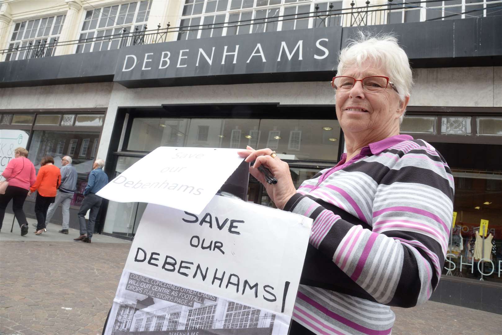 Jean Spain outside Debenhams in Sandgate Road, Folkestone. Picture: Chris Davey