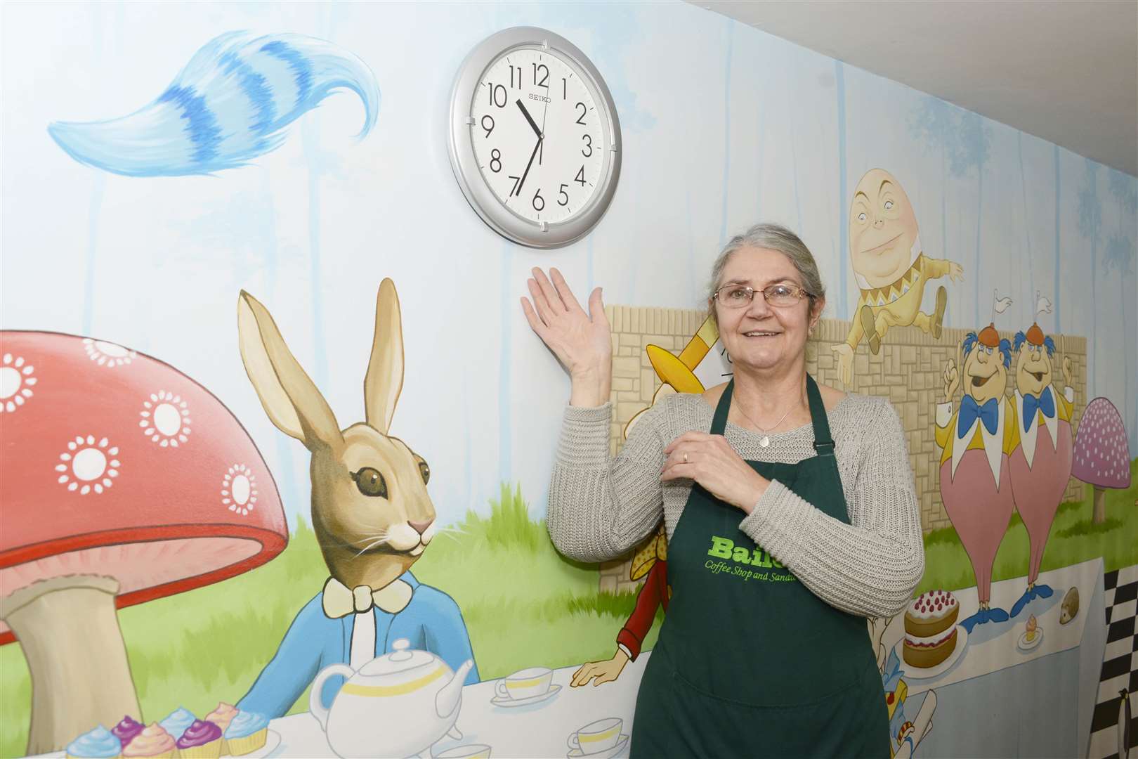 Owner Sally Reeve has been left with this replacement clock at Bailey's Coffee Shop, Sittingbourne. Picture: Paul Amos