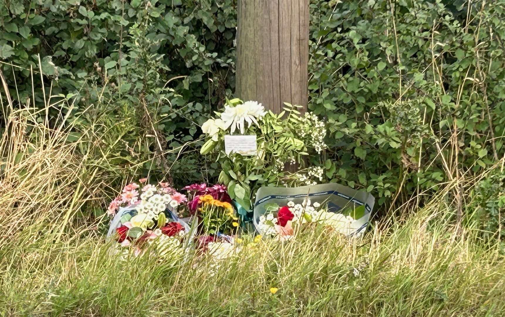 Floral tributes left at the scene