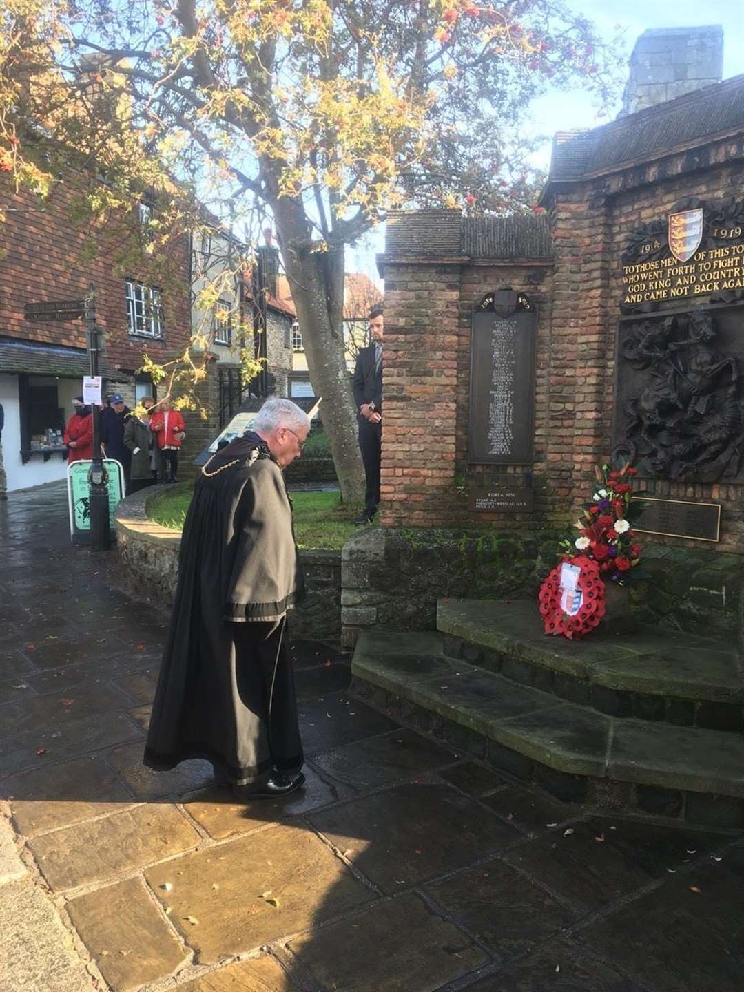 The Mayor of Sandwich Cllr Paul Graeme laid a wreath on behalf of the town