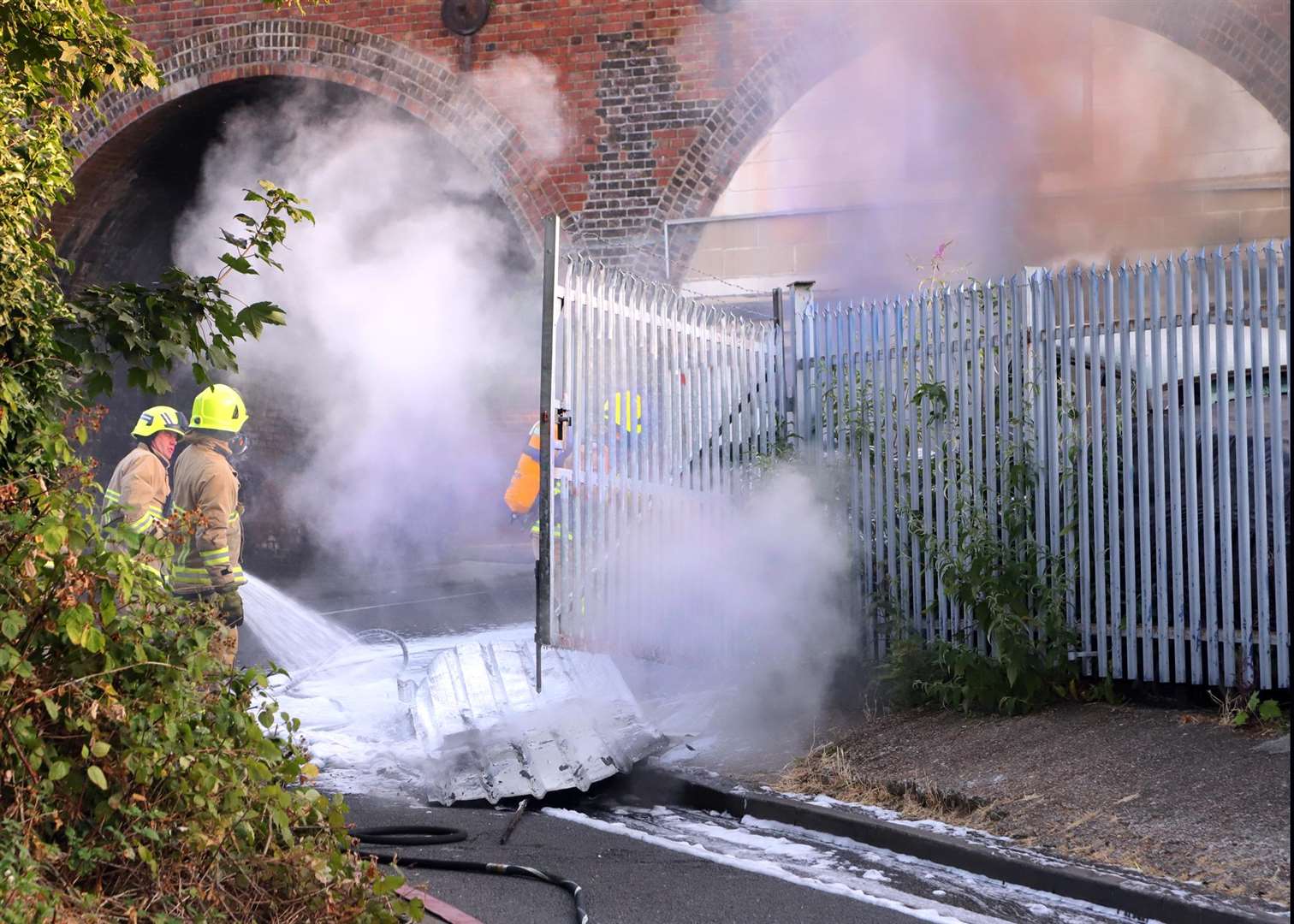 Cars on fire in Gun Lane. Credit Keith Thompson (3192705)