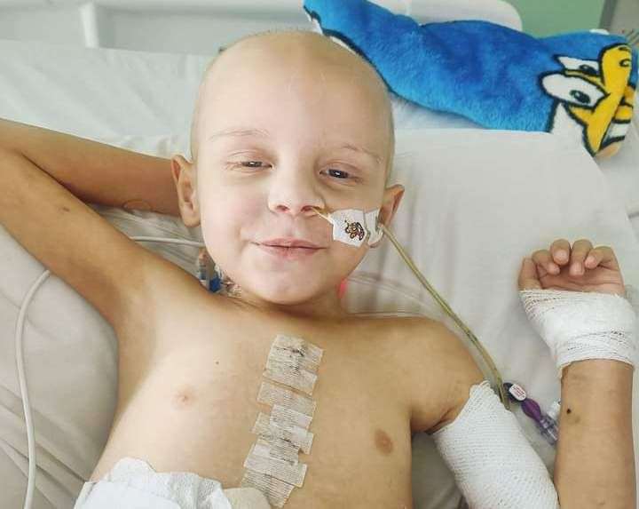 The four-year-old was diagnosed with Wilms tumour at the beginning of April. Picture: Alison Godden